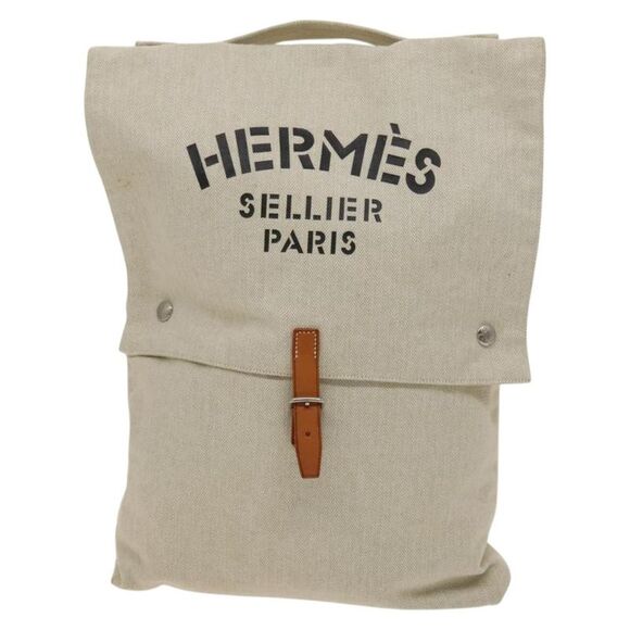 Hermès Beige Canvas Handbag (Pre-Owned) - Picture 1 of 16